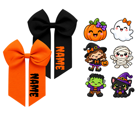 Personalised halloween hair bow clip
